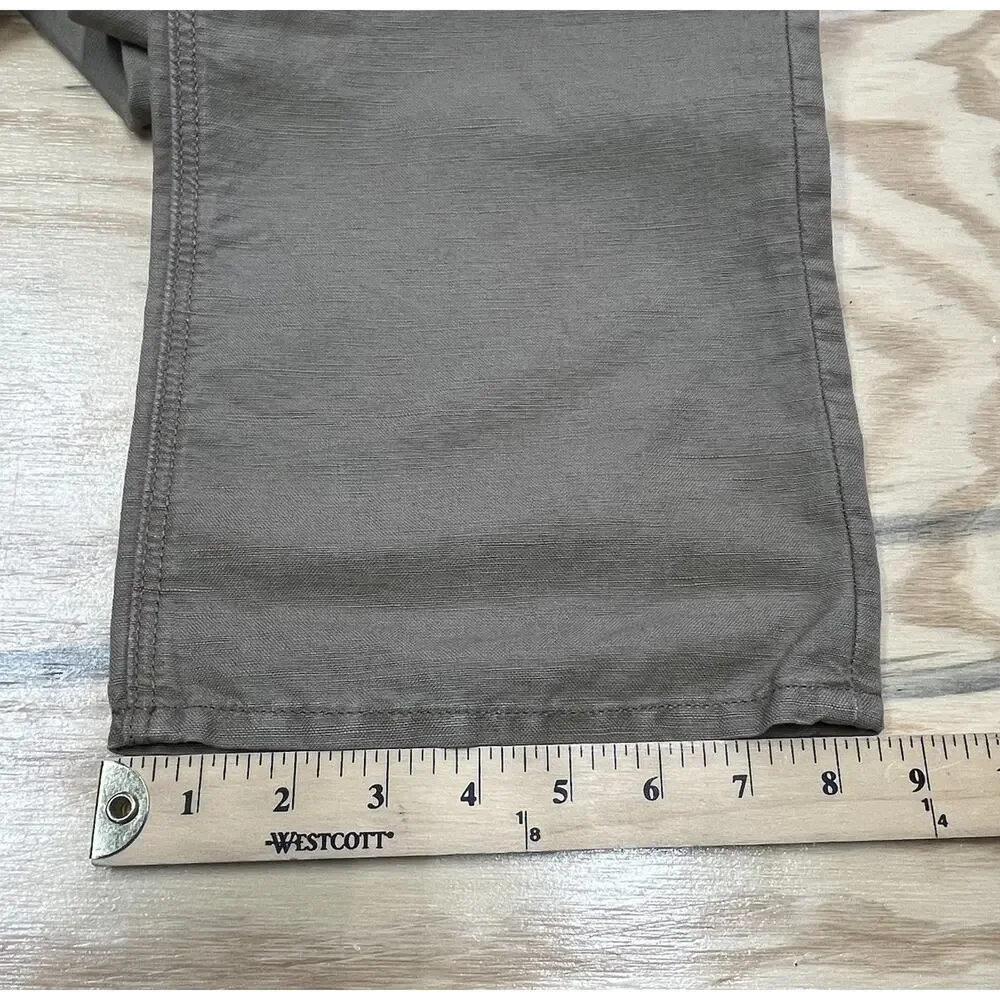 Banana Republic Mens Linen Blend Straight Leg Pants Size 35X32 Brown Beach